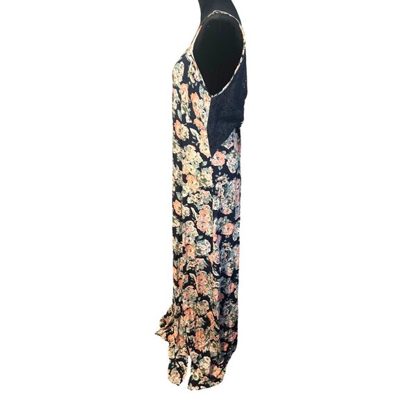 Element Jessamyn Floral Printed Lace Inset Maxi Dress in Navy Large - Picture 5 of 7